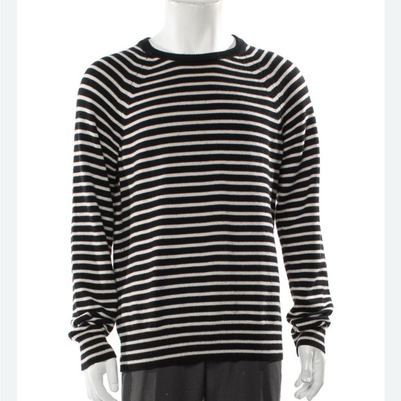 Vince Black and White Merino Wool Sweater